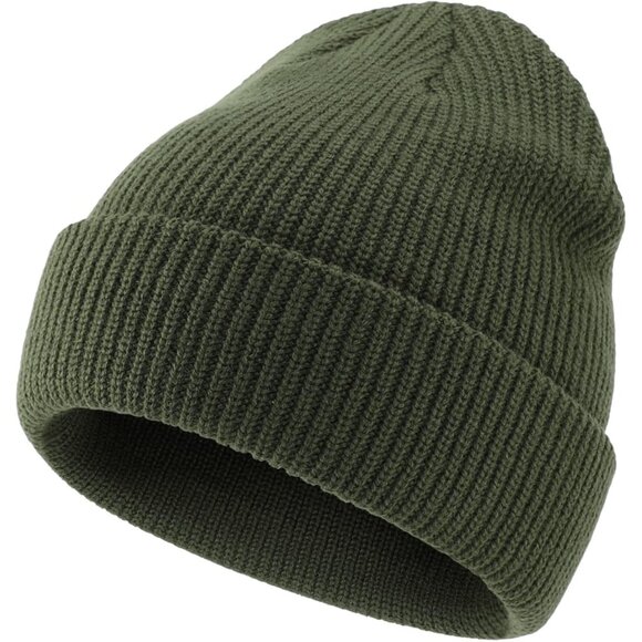Classic Mens Warm Winter Acrylic Knit Cuff Beanie Cap Comfortable Daily Hat - Picture 2 of 6